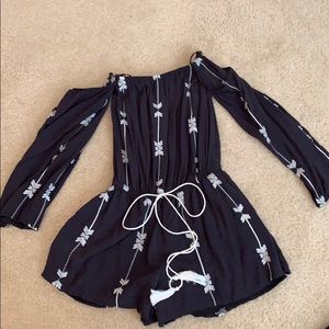 Long sleeve open shoulder romper
